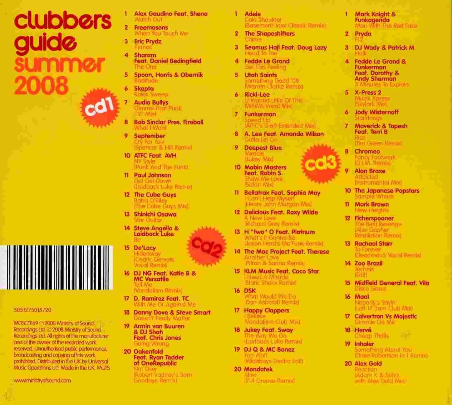 Clubbers Guide Summer (2008) : Back